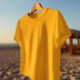 Golden Yellow Half Sleeve T-Shirt for Men