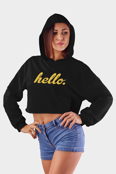 Hello Women Crop Hoodie