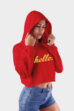 Hello Women Crop Hoodie