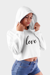 Love Women Crop Hoodie