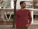 Maroon Full Sleeve T-Shirt for Men