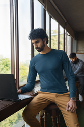 Navy Blue Full Sleeve T-Shirt for Men