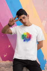 Celebration of Colors White Half Sleeve T-Shirt for Men