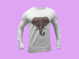 Elephant graphic design White Full Sleeve T-Shirt