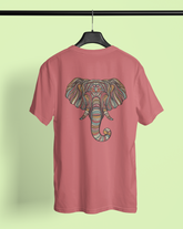 Elephant graphic design Dusty Rose Over Size T-Shirt