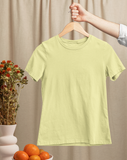 Butter Yellow Half Sleeve T-Shirt for Women