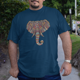 Elephant graphic design Navy Blue Plus Size T-Shirt