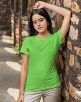 Lril Green Half Sleeve T-Shirt for Women