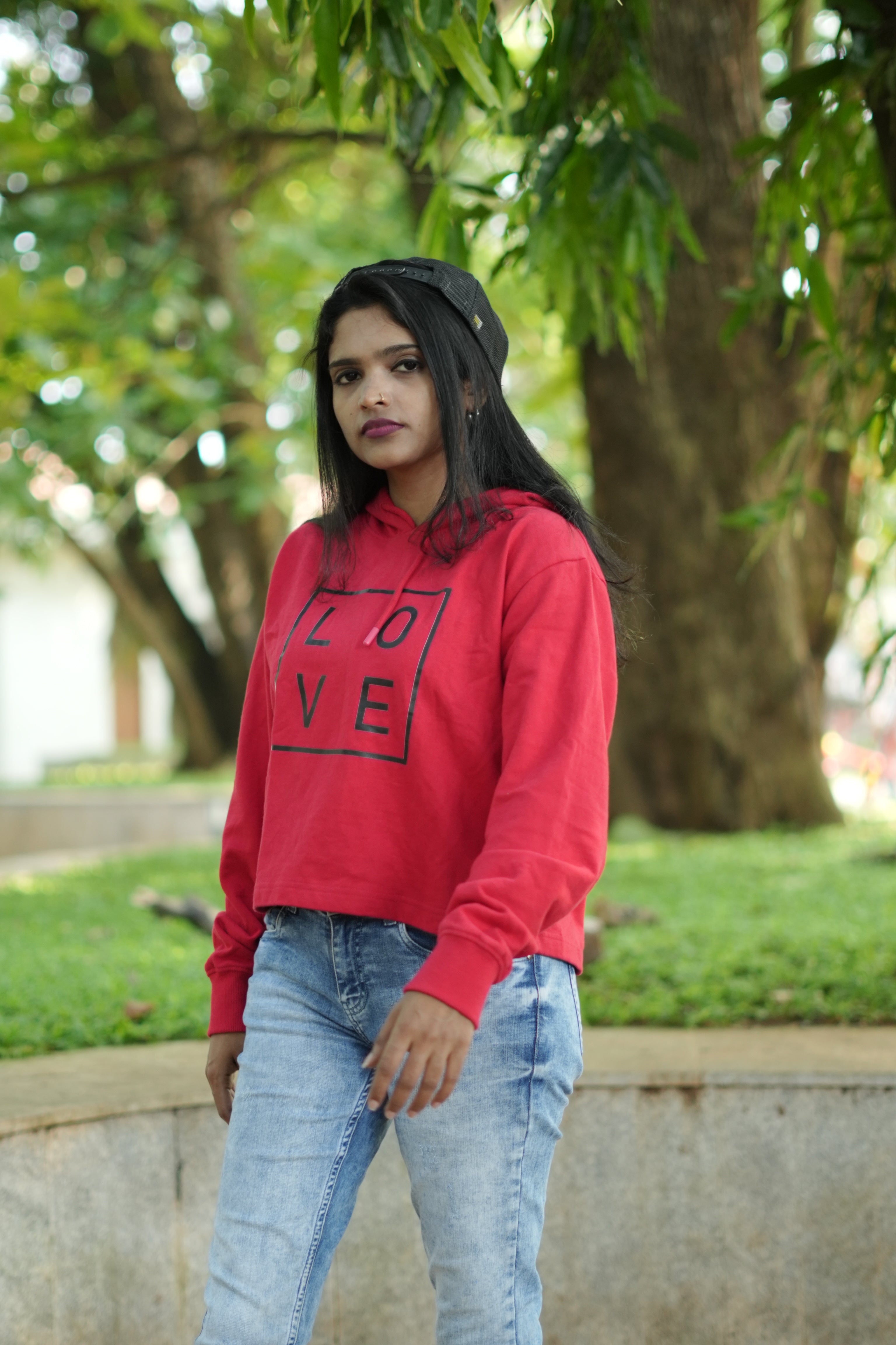 Love Square Women Crop Hoodie