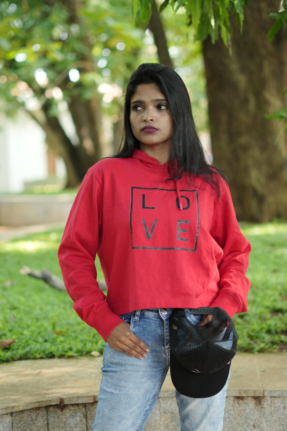 Love Square Women Crop Hoodie