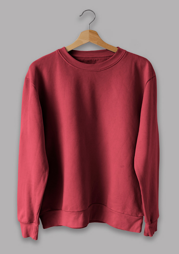 Plain Maroon Sweatshirt for Men