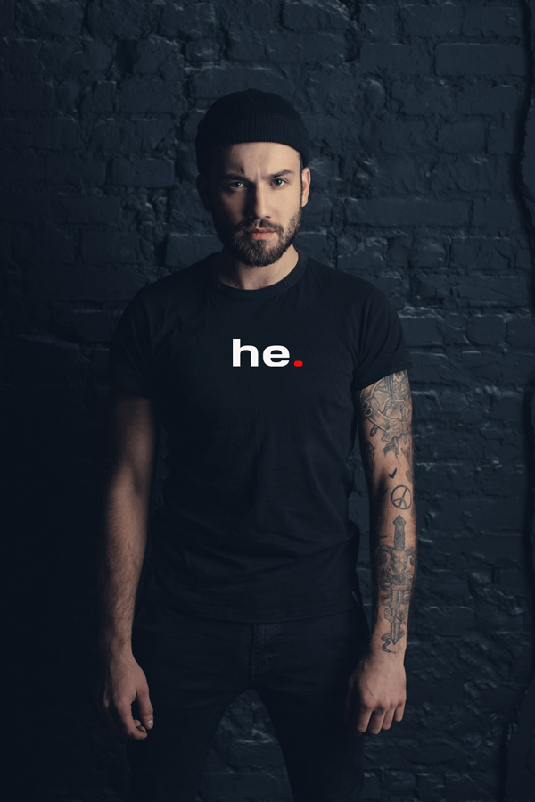 He Half Sleeve T-Shirt for Men